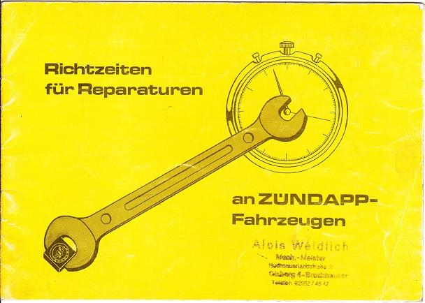 Original Richtzeiten (Model Typen siehe Artikelbeschreibung)